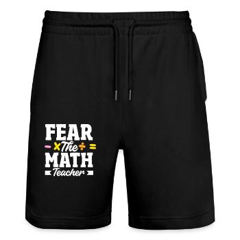 Math Teacher Math Gift - Stanley/Stella Trainer Unisex Organic Jogging Shorts - black - Front - Nik (191cm) & Marisol (170cm)