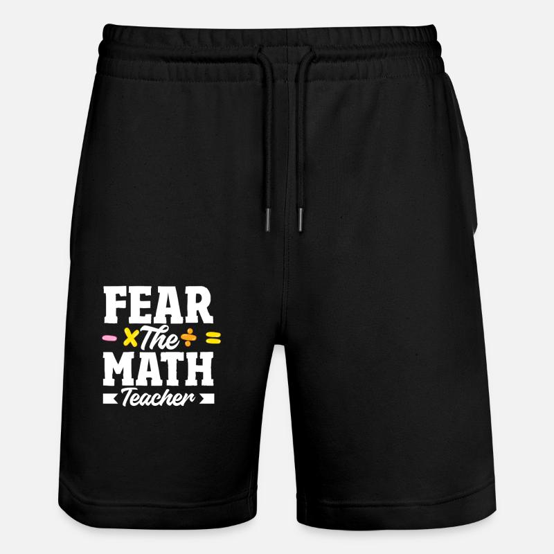 Math Teacher Math Gift - Stanley/Stella Trainer Unisex Organic Jogging Shorts - black