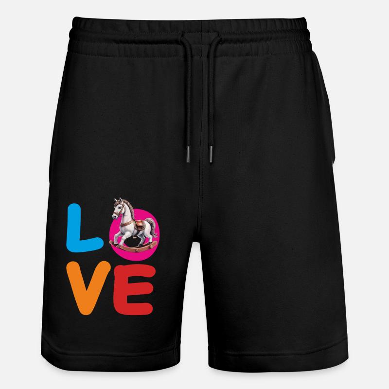 CHEVAL À BASCULE D’AMOUR - Short de jogging bio TRAINER Stanley/Stella unisexe - noir
