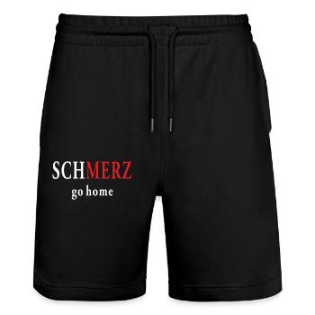 SCHMERZ go home - Stanley/Stella Unisex Bio Joggingshorts Trainer  - Schwarz - Vorne - Nik (191cm) & Marisol (170cm)