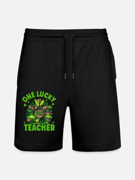 One Lucky Teacher - Stanley/Stella Trainer Unisex Organic Jogging Shorts - black