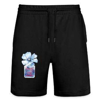 Schönes Leben jede Minute Inspirierendes Zitat - Stanley/Stella Unisex Bio Joggingshorts Trainer  - Schwarz - Vorne - Nik (191cm) & Marisol (170cm)