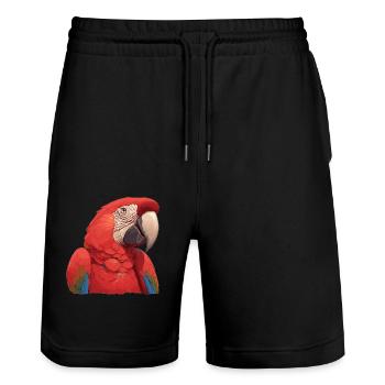Macaw's Era - Stanley/Stella Trainer Unisex Organic Jogging Shorts - black - Front - Nik (191cm) & Marisol (170cm)
