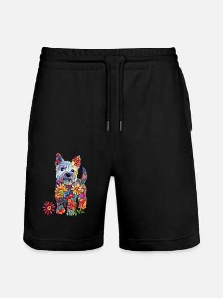 West Highland White - Stanley/Stella Unisex Bio Joggingshorts Trainer - Schwarz