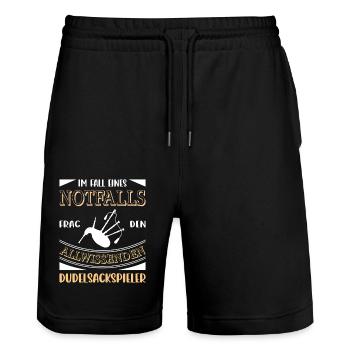Dudelsackspieler Dudelsack Männer Geschenk - Stanley/Stella Unisex Bio Joggingshorts Trainer  - Schwarz - Vorne - Nik (191cm) & Marisol (170cm)