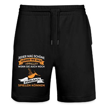 Dudelsackspieler Dudelsack Männer Geschenk - Stanley/Stella Unisex Bio Joggingshorts Trainer  - Schwarz - Vorne - Nik (191cm) & Marisol (170cm)