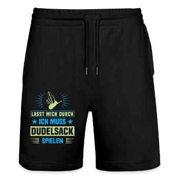 Dudelsackspieler Dudelsack Männer Geschenk - Stanley/Stella Unisex Bio Joggingshorts Trainer  - Schwarz - Vorne - Nik (191cm) & Marisol (170cm)