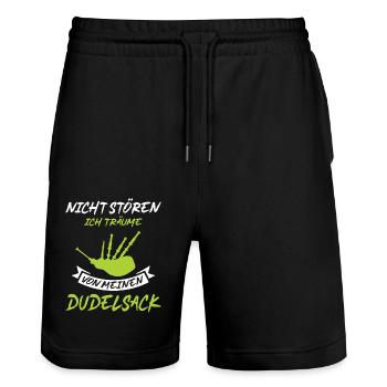 Dudelsackspieler Dudelsack Männer Geschenk - Stanley/Stella Unisex Bio Joggingshorts Trainer  - Schwarz - Vorne - Nik (191cm) & Marisol (170cm)