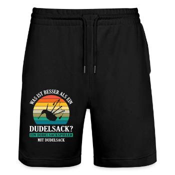 Dudelsackspieler Dudelsack Männer Geschenk - Stanley/Stella Unisex Bio Joggingshorts Trainer  - Schwarz - Vorne - Nik (191cm) & Marisol (170cm)