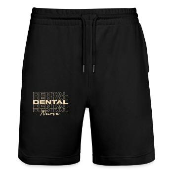 Zahnarzthelferin Medizinische Krankenschwestern Stilvoll - Stanley/Stella Unisex Bio Joggingshorts Trainer  - Schwarz - Vorne - Nik (191cm) & Marisol (170cm)