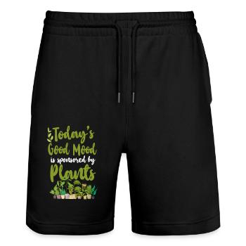 Plant Lover Gardening Today's Good - Stanley/Stella Unisex Bio Joggingshorts Trainer  - Schwarz - Vorne - Nik (191cm) & Marisol (170cm)