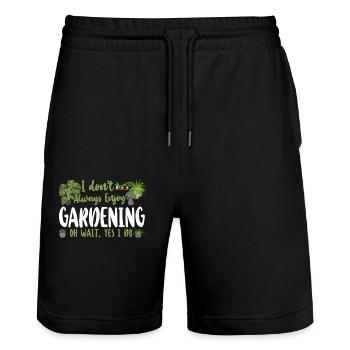 Plant Lover Gardening I Don't - Stanley/Stella Unisex Bio Joggingshorts Trainer  - Schwarz - Vorne - Nik (191cm) & Marisol (170cm)
