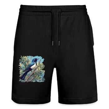 Elstern Elster - Stanley/Stella Unisex Bio Joggingshorts Trainer  - Schwarz - Vorne - Nik (191cm) & Marisol (170cm)
