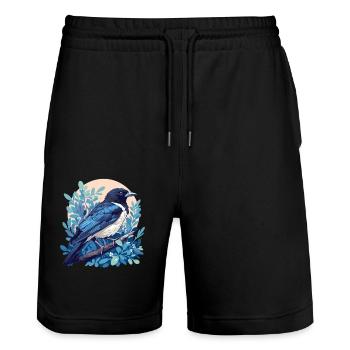 Elstern Elster - Stanley/Stella Unisex Bio Joggingshorts Trainer  - Schwarz - Vorne - Nik (191cm) & Marisol (170cm)