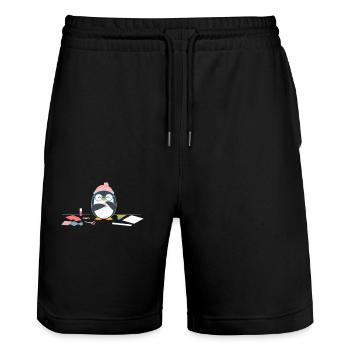 Pingouin Artisanat Plaisir Artisanat Loisir Joie - Short de jogging bio TRAINER Stanley/Stella unisexe - noir - Devant - Nik (191cm) & Marisol (170cm)