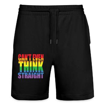 Pride LGBTQ Pride Regenbogen Pride Gay Pride Lgbtq - Stanley/Stella Unisex Bio Joggingshorts Trainer  - Schwarz - Vorne - Nik (191cm) & Marisol (170cm)