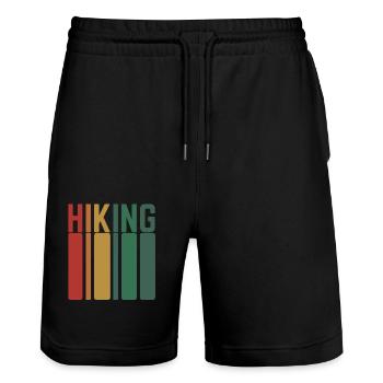 Wandern und Klettern in den Bergen - Stanley/Stella Unisex Bio Joggingshorts Trainer  - Schwarz - Vorne - Nik (191cm) & Marisol (170cm)
