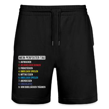 Dudelsackspieler Dudelsack Männer Geschenk - Stanley/Stella Unisex Bio Joggingshorts Trainer  - Schwarz - Vorne - Nik (191cm) & Marisol (170cm)