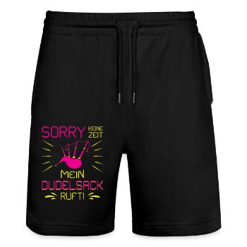 Dudelsackspieler Dudelsack Männer Geschenk - Stanley/Stella Unisex Bio Joggingshorts Trainer  - Schwarz - Vorne - Nik (191cm) & Marisol (170cm)