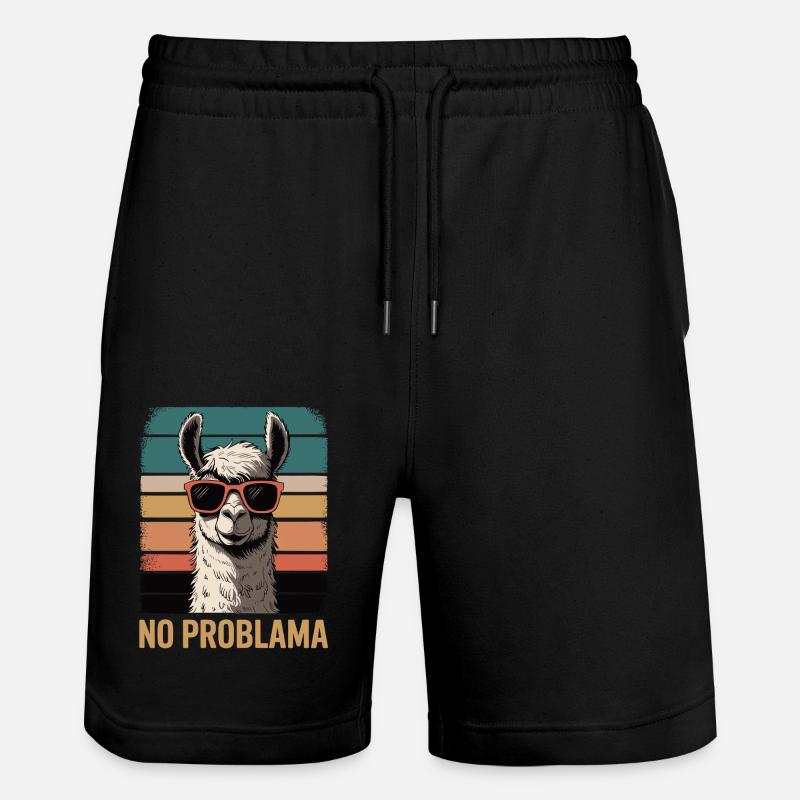 No Problama Llama - Stanley/Stella Unisex Bio Joggingshorts Trainer  - Schwarz