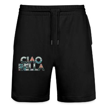 Ciao Bella - Stanley/Stella Unisex Bio Joggingshorts Trainer  - Schwarz - Vorne - Nik (191cm) & Marisol (170cm)