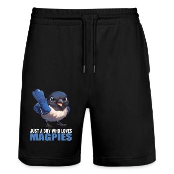 Elstern Elster - Stanley/Stella Unisex Bio Joggingshorts Trainer  - Schwarz - Vorne - Nik (191cm) & Marisol (170cm)
