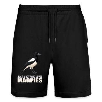 Elstern Elster - Stanley/Stella Unisex Bio Joggingshorts Trainer  - Schwarz - Vorne - Nik (191cm) & Marisol (170cm)