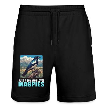 Elstern Elster - Stanley/Stella Unisex Bio Joggingshorts Trainer  - Schwarz - Vorne - Nik (191cm) & Marisol (170cm)