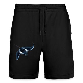 Mantas Manta Rochen - Stanley/Stella Unisex Bio Joggingshorts Trainer  - Schwarz - Vorne - Nik (191cm) & Marisol (170cm)