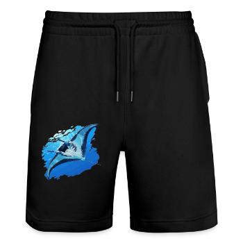 Mantas Manta Rochen - Stanley/Stella Unisex Bio Joggingshorts Trainer  - Schwarz - Vorne - Nik (191cm) & Marisol (170cm)