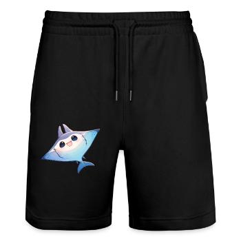 Mantas Manta Rochen - Stanley/Stella Unisex Bio Joggingshorts Trainer  - Schwarz - Vorne - Nik (191cm) & Marisol (170cm)
