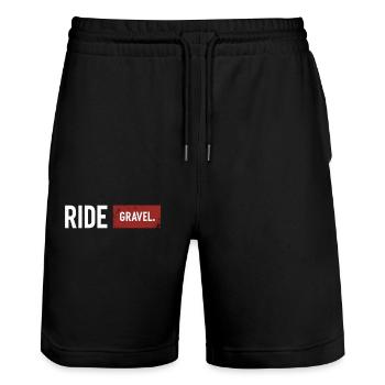 Vélo Gravel Vélo Gravel Amateurs de Gravel Bike & Cyclistes - Short de jogging bio TRAINER Stanley/Stella unisexe - noir - Devant - Nik (191cm) & Marisol (170cm)