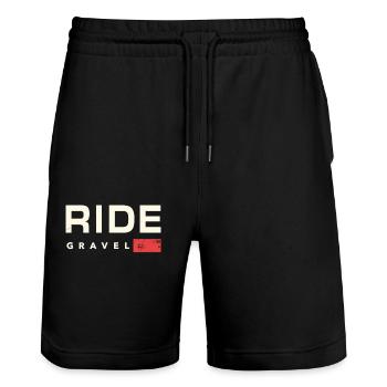 Vélo Gravel Vélo Gravel Amateurs de Gravel Bike & Cyclistes - Short de jogging bio TRAINER Stanley/Stella unisexe - noir - Devant - Nik (191cm) & Marisol (170cm)