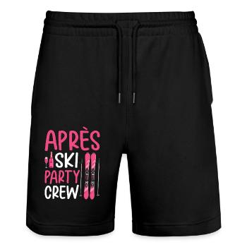 Après Ski Party Crew - Stanley/Stella Trainer Unisex Organic Jogging Shorts - black - Front - Nik (191cm) & Marisol (170cm)