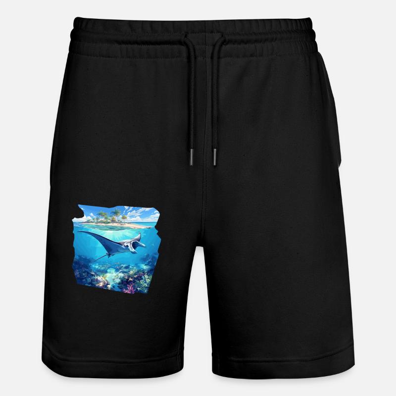 Mantas Manta Rochen - Stanley/Stella Unisex Bio Joggingshorts Trainer - Schwarz