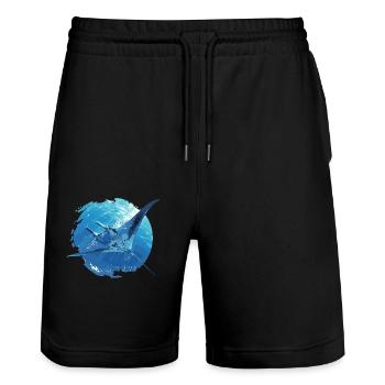 Raies manta Raies manta - Short de jogging bio TRAINER Stanley/Stella unisexe - noir - Devant - Nik (191cm) & Marisol (170cm)
