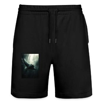 Mantas Manta Rochen - Stanley/Stella Unisex Bio Joggingshorts Trainer  - Schwarz - Vorne - Nik (191cm) & Marisol (170cm)