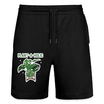 Plant Lover Gardening Monstera - Stanley/Stella Trainer Unisex Organic Jogging Shorts - black - Front - Nik (191cm) & Marisol (170cm)