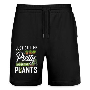 Amateur de plantes jardinière Fille juste - Short de jogging bio TRAINER Stanley/Stella unisexe - noir - Devant - Nik (191cm) & Marisol (170cm)