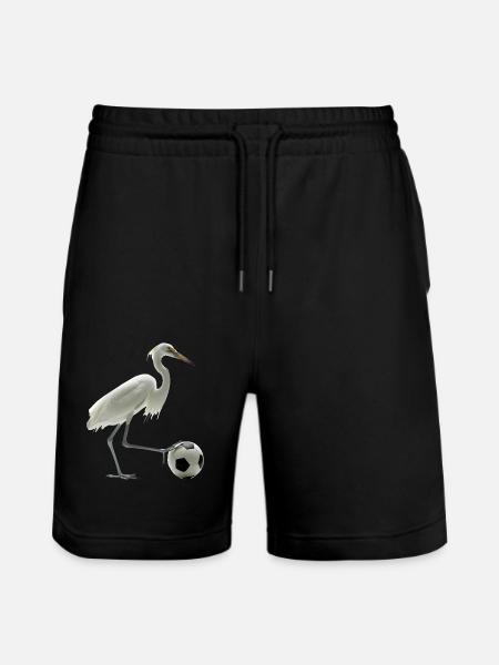 Reiher Vogel - Stanley/Stella Unisex Bio Joggingshorts Trainer - Schwarz