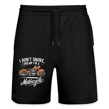 I Don't Snore Schnarchen Motorrad für einen - Stanley/Stella Unisex Bio Joggingshorts Trainer  - Schwarz - Vorne - Nik (191cm) & Marisol (170cm)