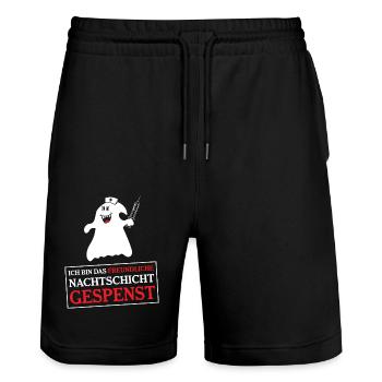 Krankenschwester Krankenpfleger - Stanley/Stella Unisex Bio Joggingshorts Trainer  - Schwarz - Vorne - Nik (191cm) & Marisol (170cm)