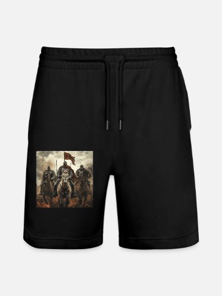 Ritter auf Pferd - Stanley/Stella Unisex Bio Joggingshorts Trainer - Schwarz