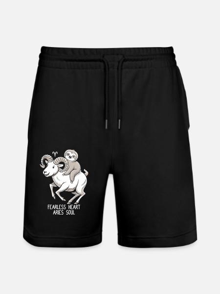 Furchtloses Herz, Widder Seele Soth - Stanley/Stella Unisex Bio Joggingshorts Trainer  - Schwarz