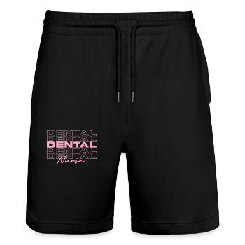Zahnarzthelferin Medizinische Krankenschwestern Stilvoll - Stanley/Stella Unisex Bio Joggingshorts Trainer  - Schwarz - Vorne - Nik (191cm) & Marisol (170cm)