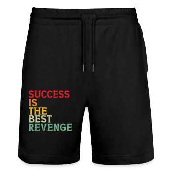 Success is the best revenge Moitvational - Stanley/Stella Trainer Unisex Organic Jogging Shorts - black - Front - Nik (191cm) & Marisol (170cm)