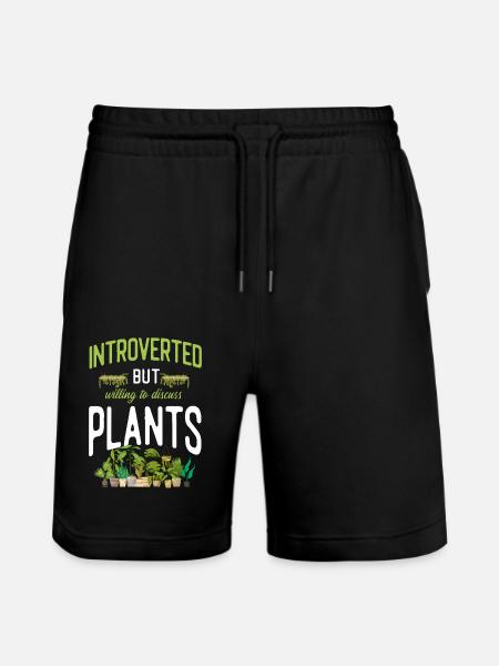 Plant Lover Gardening Introverted - Stanley/Stella Trainer Unisex Organic Jogging Shorts - black