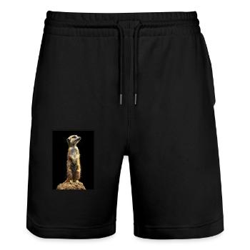 Meerkat Erdmännchen - Stanley/Stella Unisex Bio Joggingshorts Trainer  - Schwarz - Vorne - Nik (191cm) & Marisol (170cm)