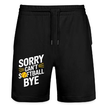 Softball Softball Player Funny Softball Gift - Stanley/Stella Trainer Unisex Organic Jogging Shorts - black - Front - Nik (191cm) & Marisol (170cm)