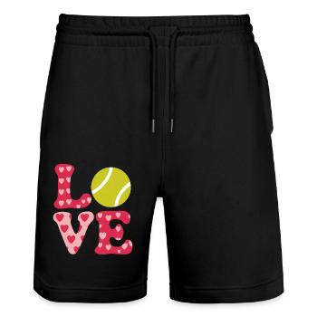 Tennis Saying Tennis Player Funny Tennis Gift - Stanley/Stella Trainer Unisex Organic Jogging Shorts - black - Front - Nik (191cm) & Marisol (170cm)